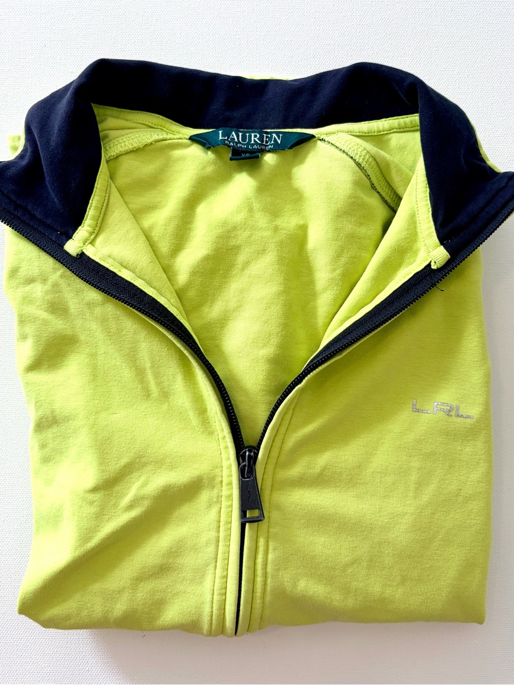 Lauren Ralph Lauren Lime Green Yellow Zip Up Athletic Jacket